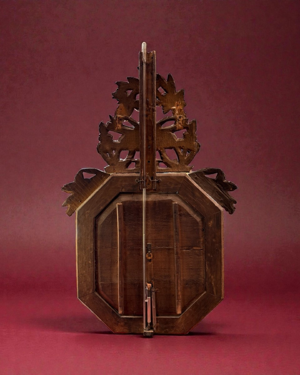 Napoleon III Period Barometer In Gilded Wood - France, Mid-19th Century-photo-1